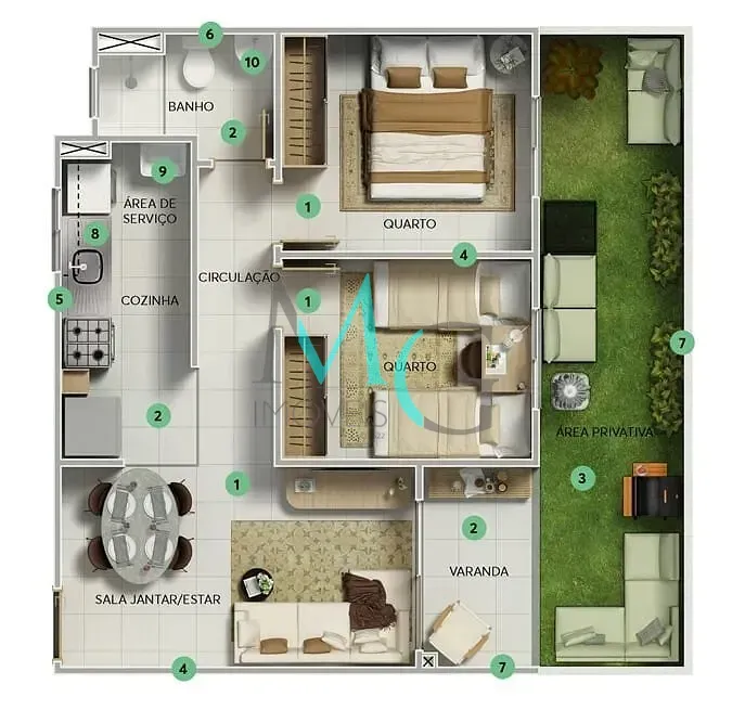 Imagem Garden à venda 2 Quartos 1 Vaga 57.17M² Cosmos Rio de Janeiro - RJ | Jardim das Amoreiras