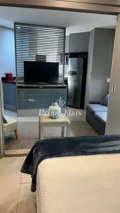 Imagem Flat disponível para locação no Hotel Hampton Park, com 33m², 1 dormitório e 1 vaga de garagem