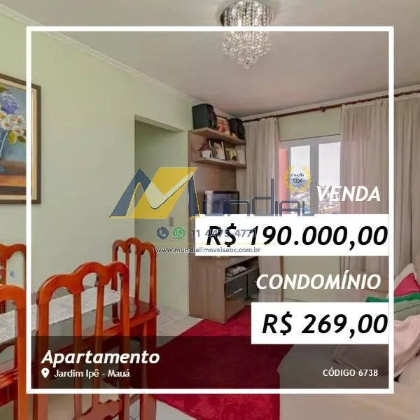 Foto do imóvel Apartamento à Venda no Jardim Ipê - Mauá | 53m² | 2 Dormitórios