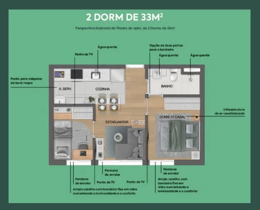 Imagem Apartamento com 2 Quartos à Venda, 37 m² em República - São Paulo