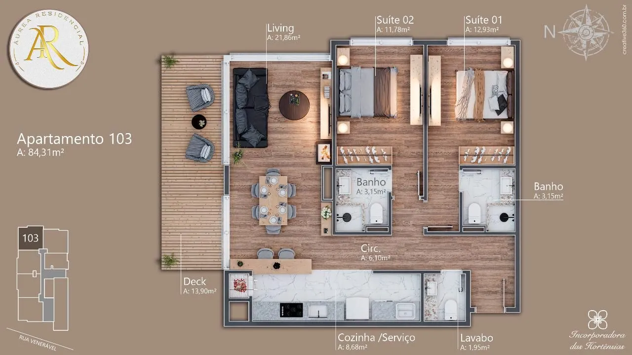 Imagem Cobertura à venda em Gramado, Av. Central, com 3 quartos, 127.75m2