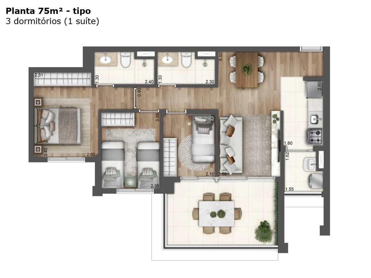 Imagem Apartamento para Venda em São Paulo, Ipiranga, 3 dormitórios, 1 suíte, 2 banheiros, 1 vaga