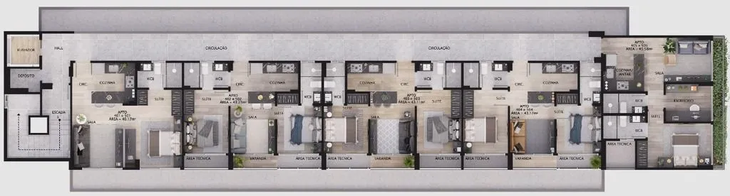 Imagem Apartamento com 2 dormitórios para alugar, 60 m² por R$ 4.600/mês - Jardim Oceania - João Pessoa/PB
