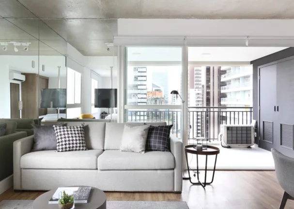 Imagem Apartamento para locação na Cidade Monções: 1 quarto, 1 sala, 2 banheiros, 1 vaga de garagem e 63m²!