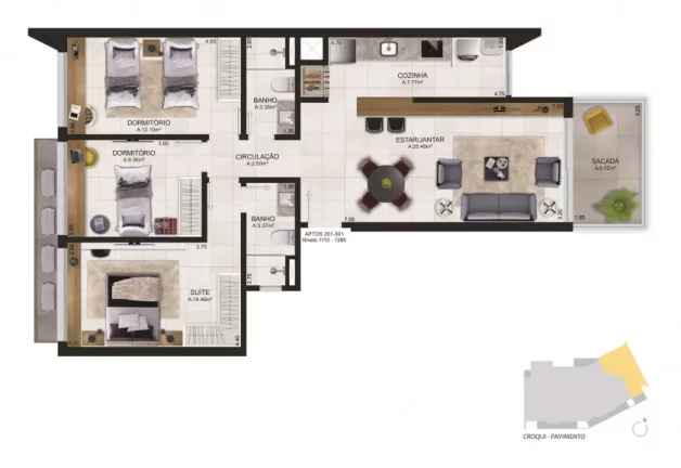 Imagem Apartamento 3 quartos para venda no bairro Beira Mar em Torres