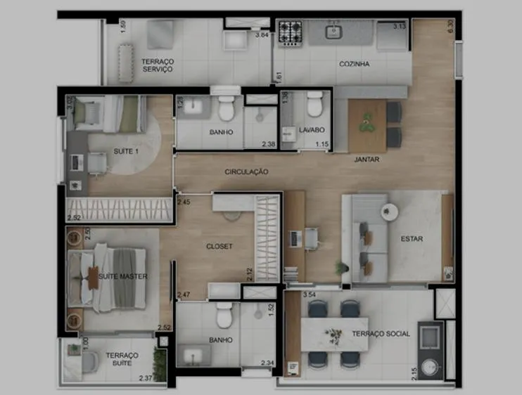 Imagem Apartamento para Venda em São Paulo, Alto do Ipiranga, 3 dormitórios, 1 suíte, 2 banheiros, 1 vaga