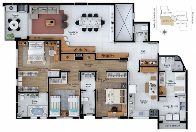 Imagem Apartamento com 3 Quartos à Venda, 152 m² em Michel - Criciúma