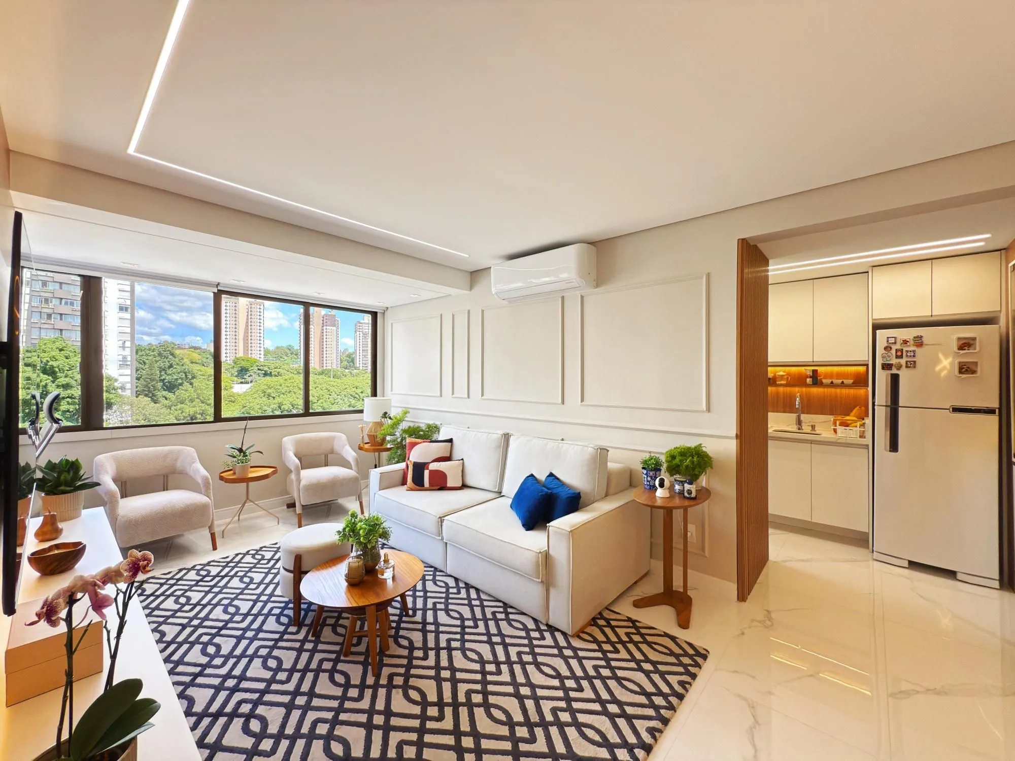 Imagem Belíssimo apartamento mobiliado e decorado 2 dorm 2 vagas c/piscina