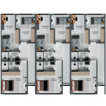 Imagem Geminado | Amizade | 3 quartos (1 suíte) | 132m²