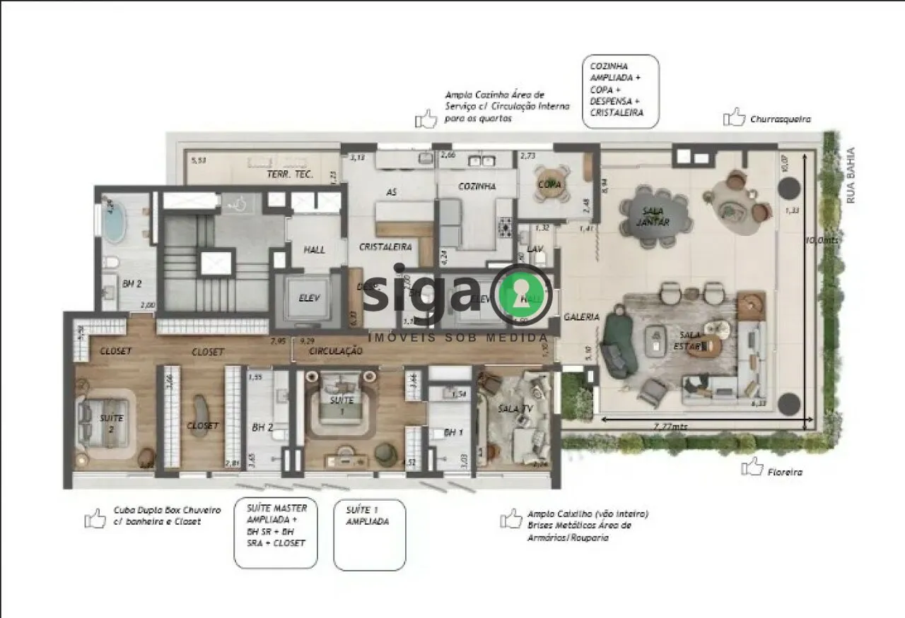Imagem Apartamento à venda em Higienópolis de 303 m² com 4 suítes e 3 vagas em São Paulo