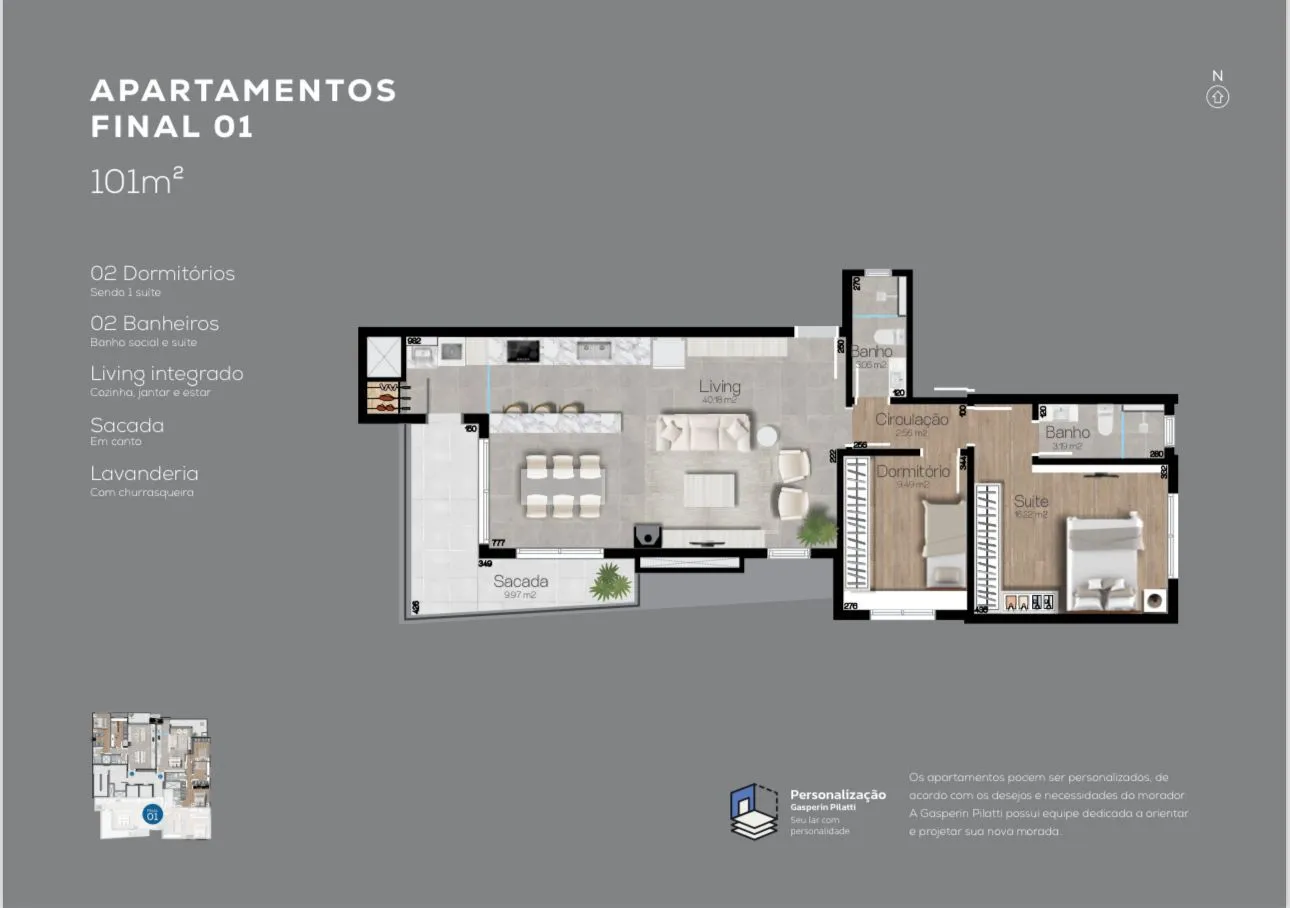 Imagem Apartamento à venda em Caxias do Sul, São Pelegrino, com 2 quartos, 101.23m2