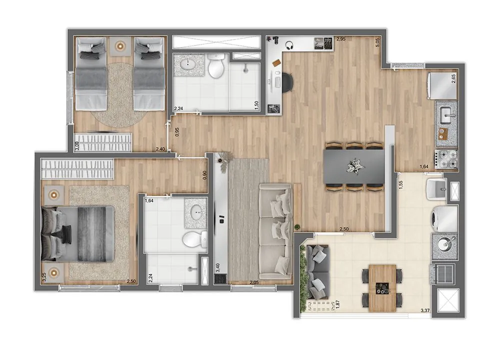 Imagem Apartamento com 2 dormitórios à venda, 56 m² por R$ 540.000,00 - Picanço - Guarulhos/SP