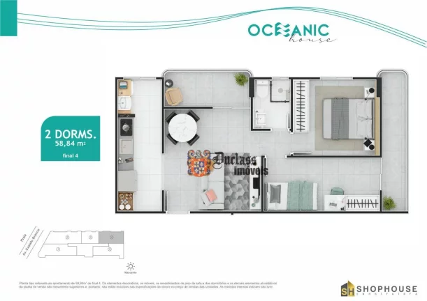 Imagem Apartamento com 2 dormitórios à venda, 58,84 m² a partir de R$ 482.000 - Maracanã - Praia Grande/SP