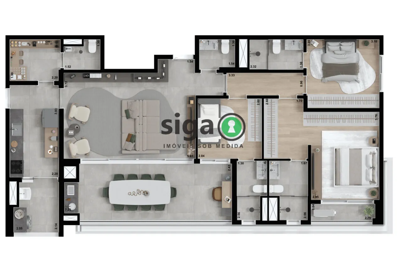 Imagem Apartamento à venda no Alto da Lapa de 130 m² com 3 suítes e 2 vagas - São Paulo