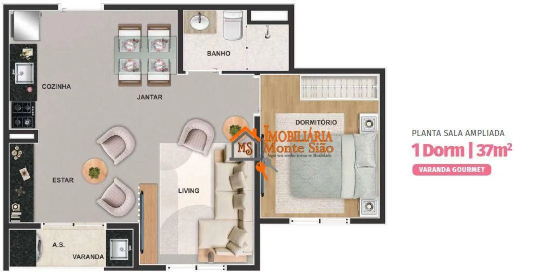 Imagem Apartamento com 2 dormitórios à venda, 37 m² por R$ 301.474,91 - Bonsucesso - Guarulhos/SP