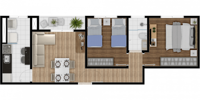 Imagem Apartamento com 2 Quartos à Venda, 54 m² em Parque Residencial Rafael Alcalá - Porto Feliz
