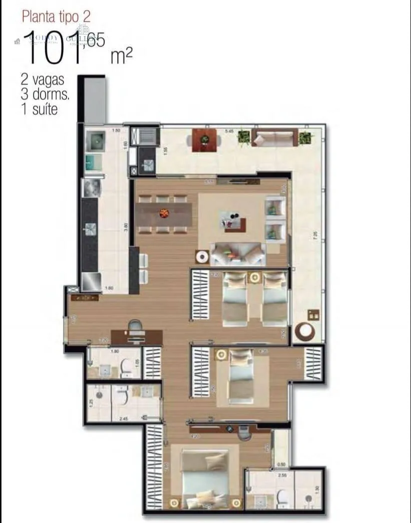 Imagem Apartamento à venda 3 Quartos, 1 Suite, 2 Vagas, 101M², Esplanada Independência, Taubaté - SP | Piemont Residence