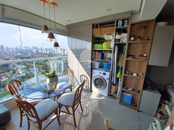 Imagem Apartamento para venda ou locação no Brooklin Paulista, São Paulo-SP: 1 quarto, 1 sala, 1 banheiro, 1 vaga de garagem!