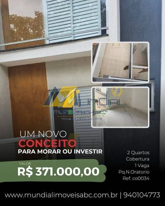 Imagem ???? Vendo Cobertura em Santo André, Parque Oratório