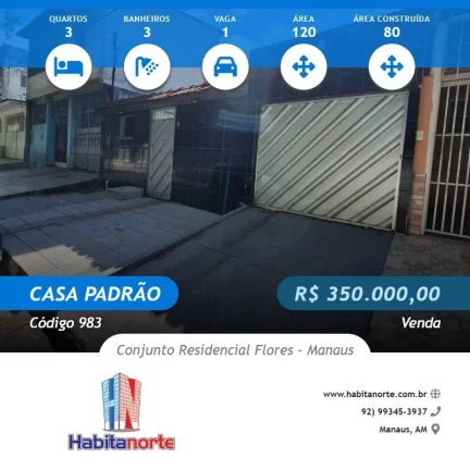 Foto do imóvel CASA NO CONJUNTO RESIDENCIAL FLORES - FLORES - MANAUS