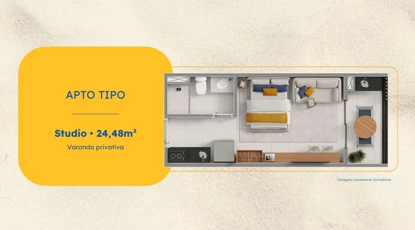 Imagem Flat com 1 Quarto à Venda, 24 m² em Tamandaré - Tamandaré