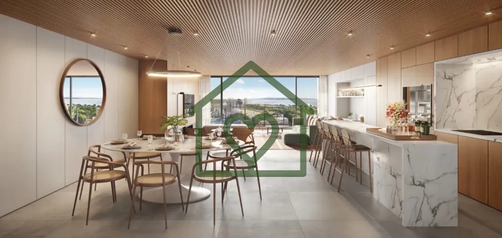 Imagem Esse apartamento exclusivo possui uma sacada de 18m2, a maior do empreendimento, com frente virado p...
