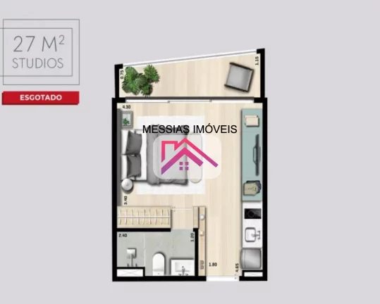 Imagem APARTAMENTO DE 1 DORMITÓRIO E SEM VAGA - SMART HOUSES JARDINS - ARVO REBOUCAS