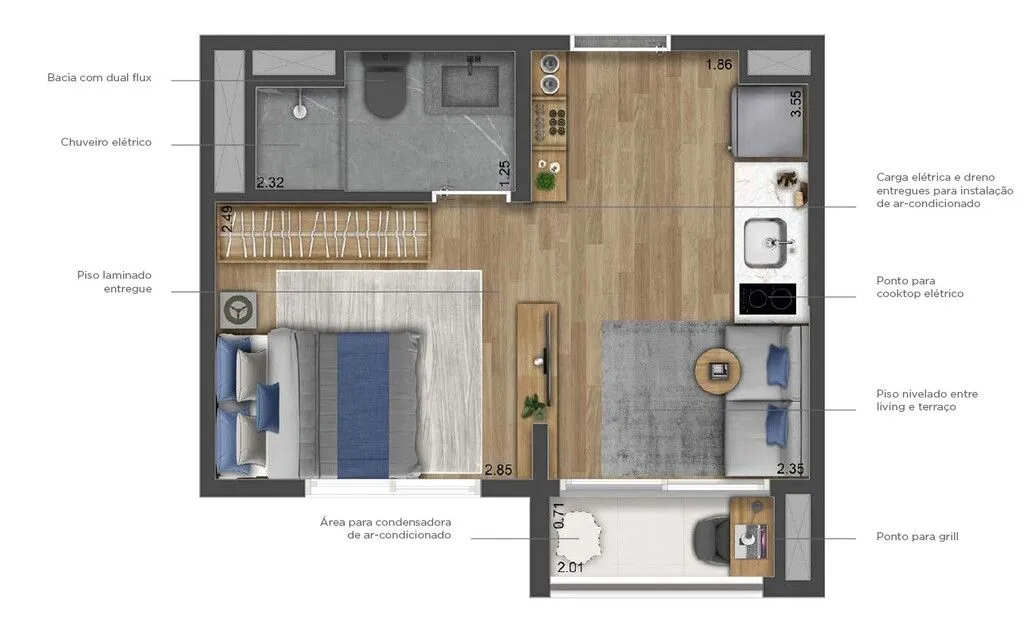 Imagem Studio com 1 dormitório à venda, 24 m² por R$ 230.000,00 - Vila Guilhermina - São Paulo/SP