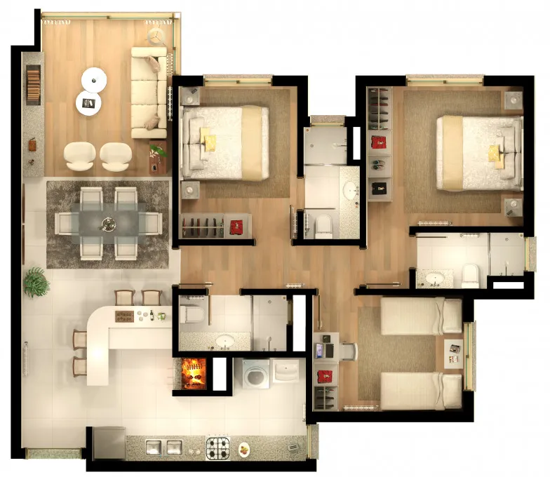 Imagem Apartamento à venda em Gramado, Centro, com 3 quartos, 104.16m2