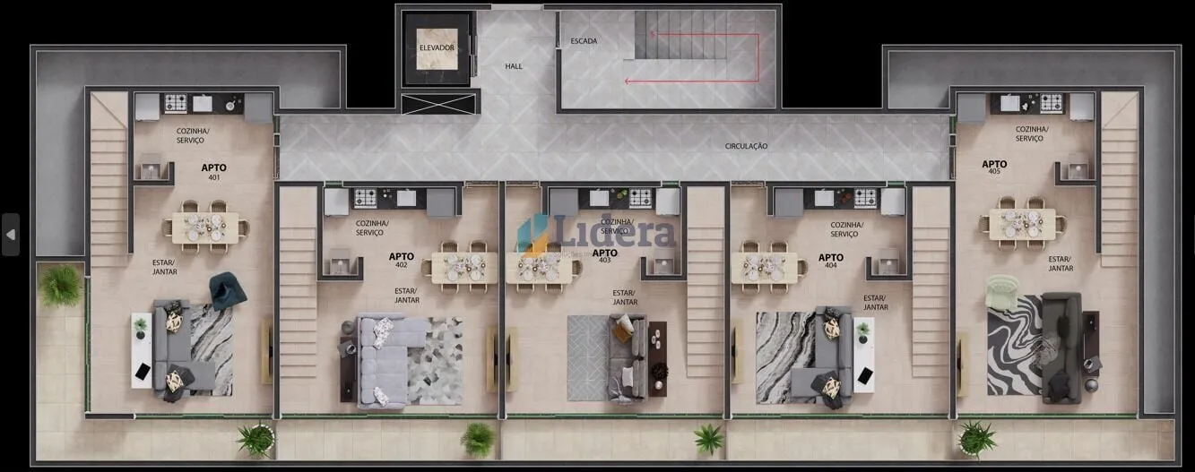 Imagem Apto - 2 Quartos - 1 Suíte - 58,30 m² - Ponta de Campina, Cabedelo/PB