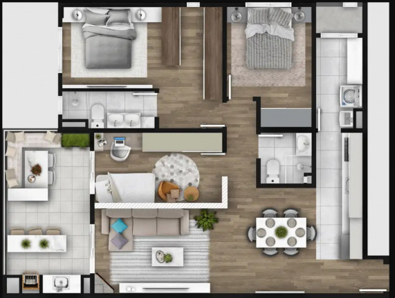 Imagem Apartamento com 3 Quartos à Venda, 106 m² em Bacacheri - Curitiba