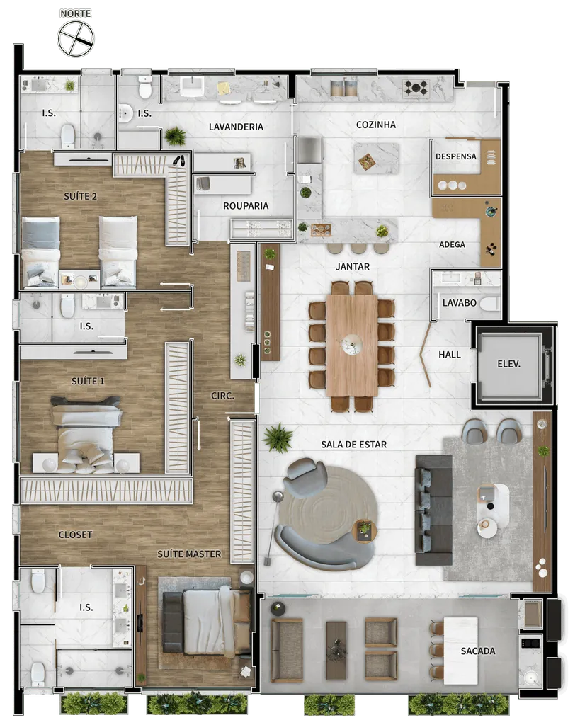 Imagem Imperdível cobertura de luxo com 4 quartos e 4 suítes no Batel, Curitiba-PR: 522,63m² e 4 vagas de garagem!