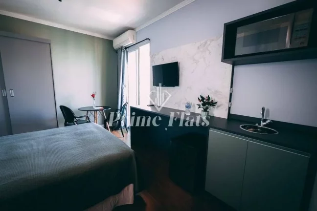Imagem Flat disponível para locação no Comfort Ibirapuera, com 26m², 1 dormitório e 1 vaga de garagem