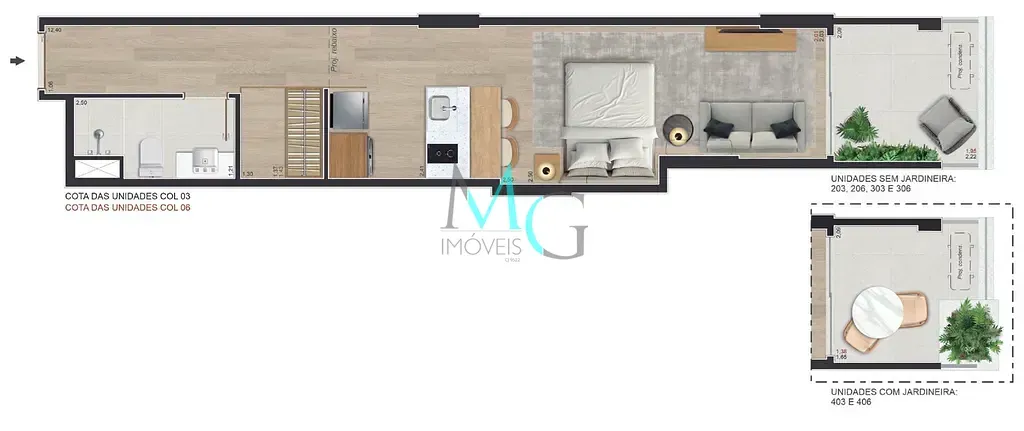 Imagem Studio à venda 1 Quarto 36.5M² Ipanema Rio de Janeiro - RJ | Be in Rio Nascimento Silva 387