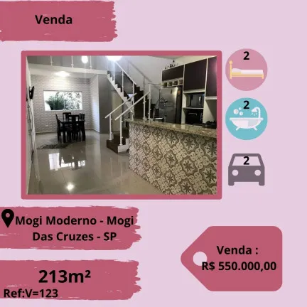 Imagem Sobrado com 2 Quartos à Venda, 213 m² em Mogi Moderno - Mogi das Cruzes