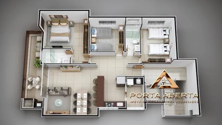 Imagem APARTAMENTO ALTO PADRÃO, 3 quartos sendo uma suíte - Iguaçu - CÓD 897