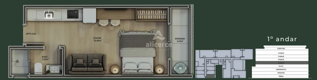 Imagem Studio à venda com 1 quarto , 30,44m² em Ingleses do Rio Vermelho Florianópolis