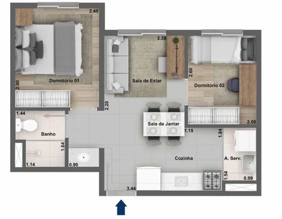 Imagem Apartamento com 2 Quartos à Venda, 38 m² em Vila Norma - São Paulo