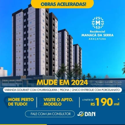 Imagem TOPISSIMO ACONCHEGANTE MANACÁ DA SERRA 2 DORMITORIOS EM ARAÇATUBA
