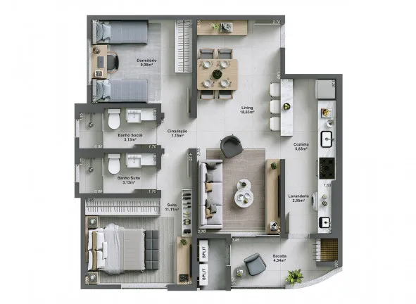 Imagem Apartamento com 3 Quartos à Venda, 86 m²em Centro - Içara