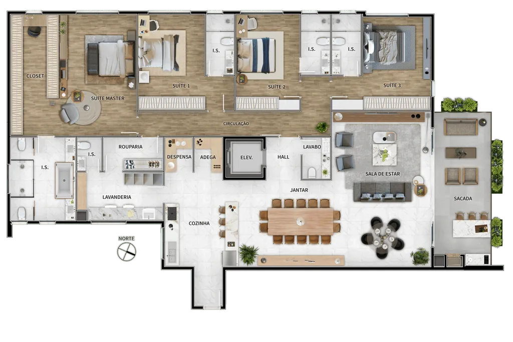 Imagem Apartamento à venda no Batel, Curitiba-PR: 4 Quartos, 4 Suítes, 6 Banheiros, 4 Vagas de Garagem, 315,05 m².
