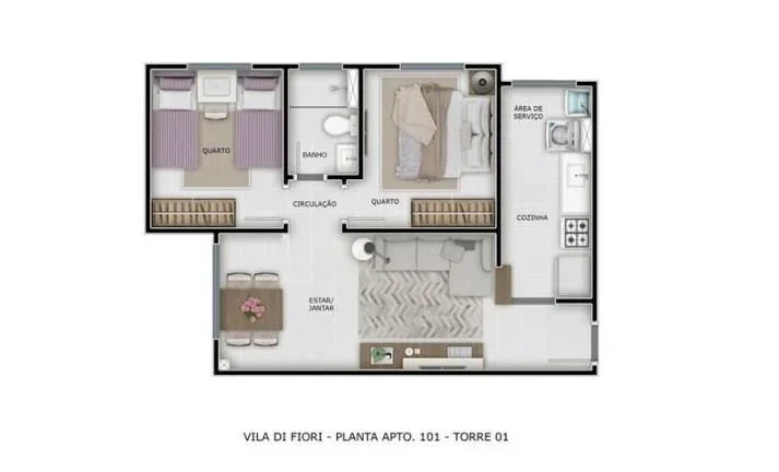 Imagem Apartamento 2 dormitórios para Venda em Teresina, Cristo Rei, 2 dormitórios, 1 banheiro, 1 vaga
