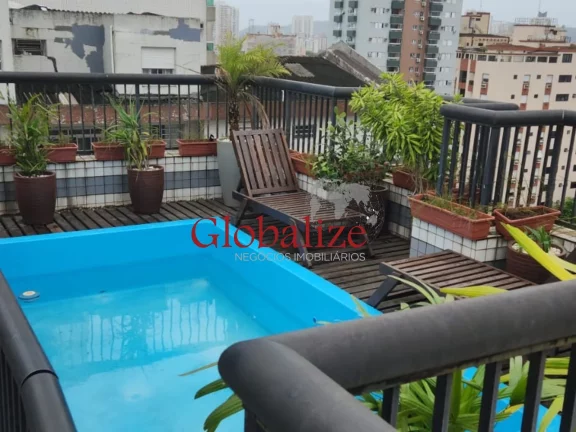 Imagem Triplex no Embaré com 5 dormitórios sendo 3 suítes 5 banheiros piscina churrasqueira e duas vagas de garagem no Embaré em Santos R$ 2.250.000,00