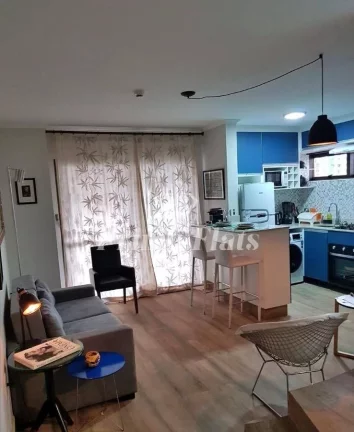 Imagem Flat disponível para venda no Hotel Paulista Wall Street na Bela Vista, com 55m², 1 dormitório e 1 vaga de garagem