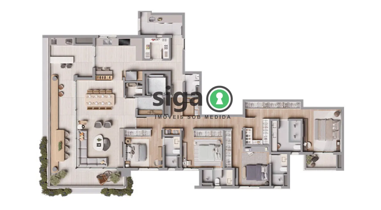 Imagem Apartamento à venda no Itaim Bibi de 243 m² com 4 suítes e 4 vagas em São Paulo