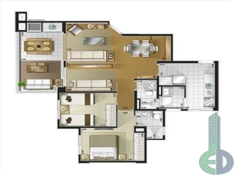 Imagem Condomínio The Club São Caetano, apartamento à venda com 2 dormitórios em São Caetano