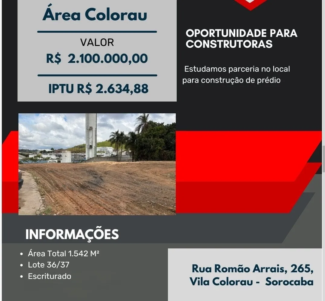 Foto do imóvel AREA COMERCIAL em SOROCABA - SP, VILA COLORAU em VILA COLORAU, SOROCABA - SP