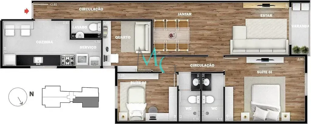 Imagem Cobertura Duplex à venda 4 Quartos 2 Suites 2 Vagas 166M² Tijuca Rio de Janeiro - RJ