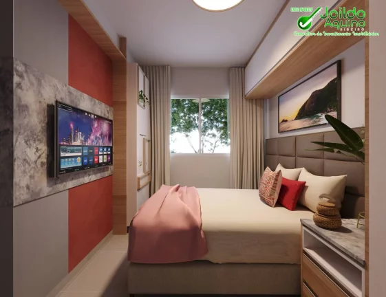 Imagem Um condomínio de alto padrão com apartamentos de 2 e 3 quartos, todos com..