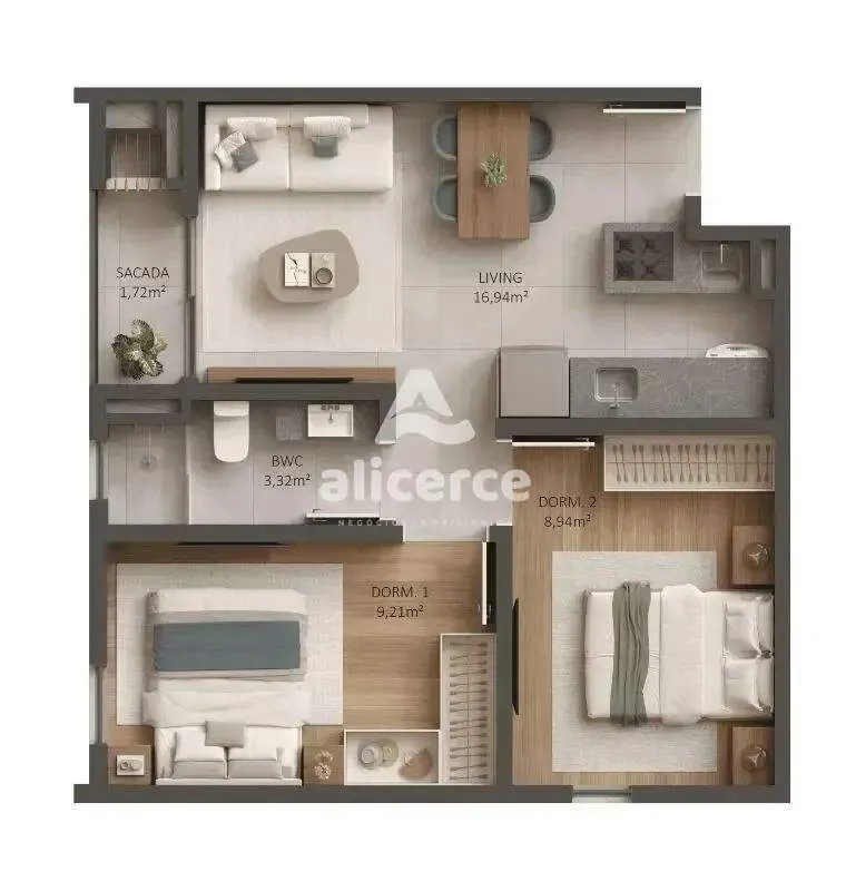 Imagem Viva com mais conforto e praticidade em apartamentos com 02 dormitórios em Biguaçu